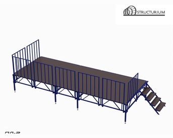 Изображение для товара Сборно-разборный подиум (сцена) с модульным соединением ПД-12