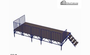 Изображение для товара Сборно-разборный подиум (сцена) с перилами и усиленной рамой ПД-4